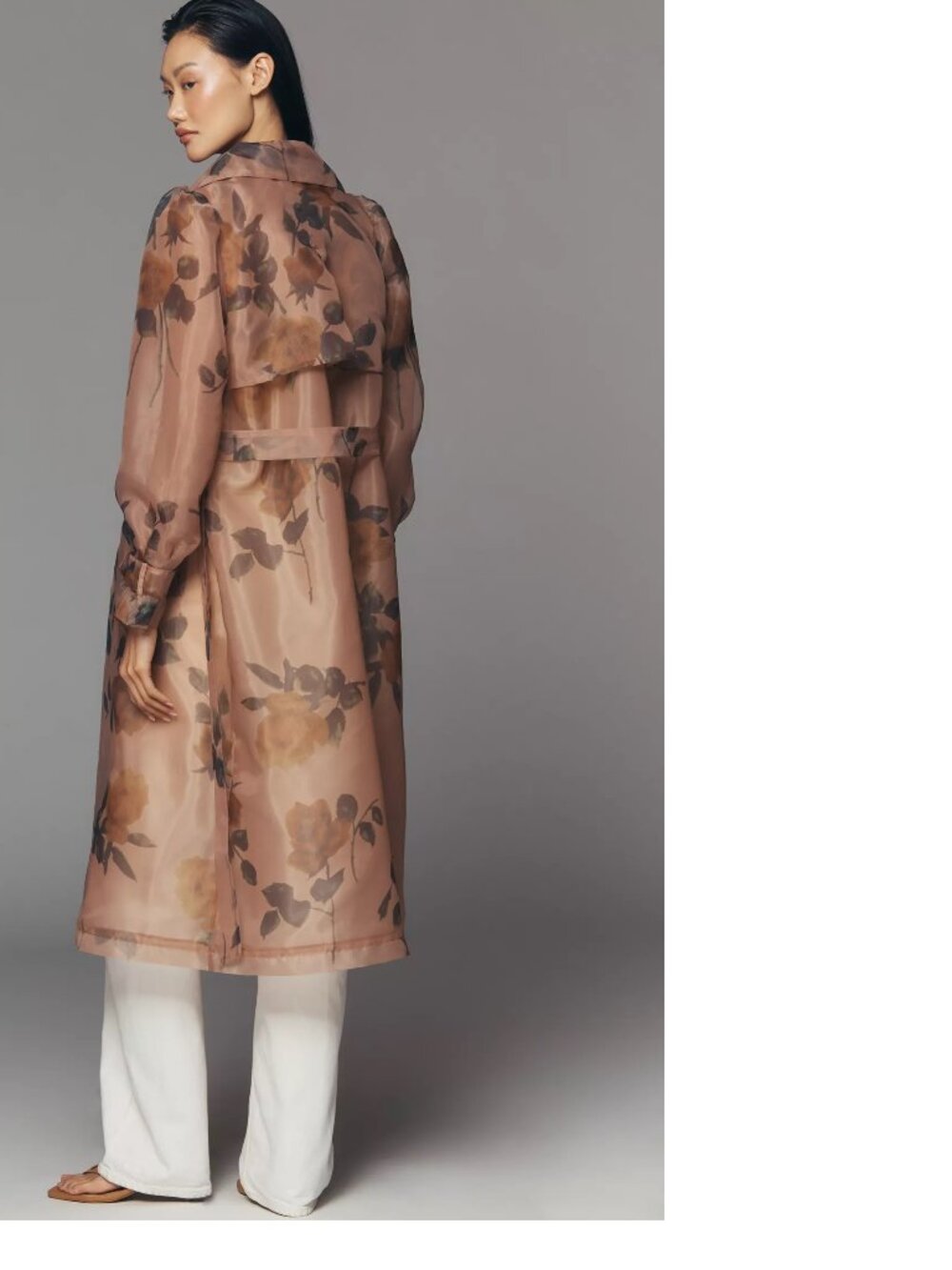 Anthropologie NVLT Organza floral Trench Coat SIZE M new with tag - Picture 3 of 9